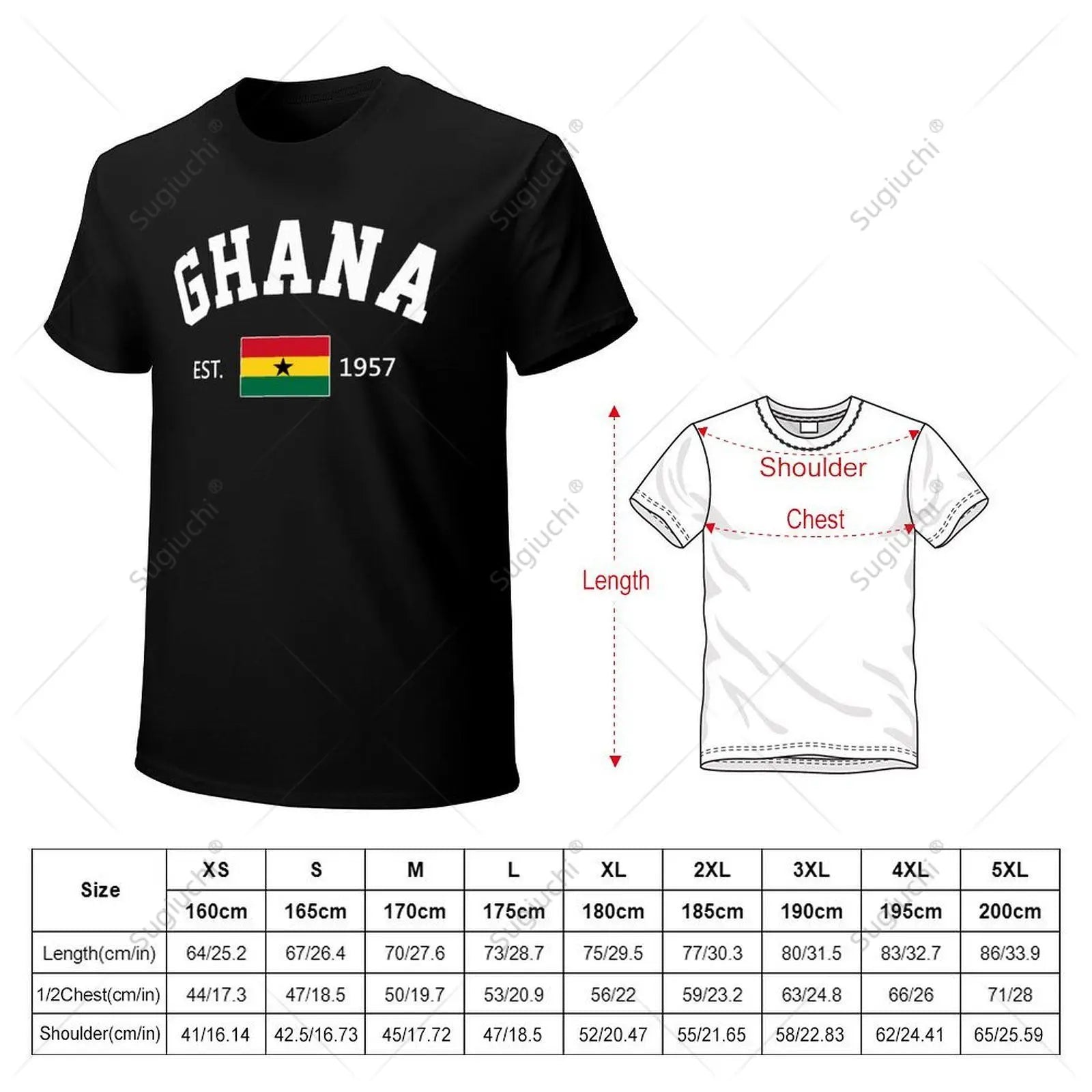 Unisex Men Ghana EST.1957 Independence Day Tshirt Tees T Shirts Women Boys 100% Cotton T-Shirt