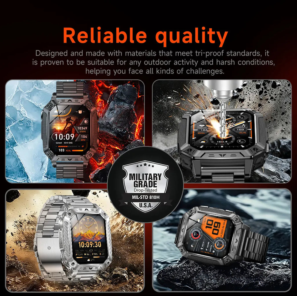 2026 New T-REX3 exercise 1400mAh Battery Smart Watch Tracking 10ATM Waterproof Sports Tracker Outdoor Military Smart Watch Men