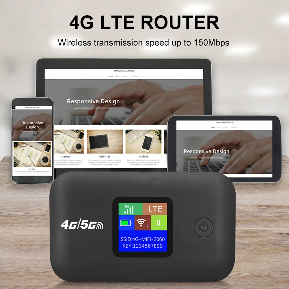 4G Mobile WIFI Router 150Mbps 4G LTE Wireless Router 3000mA Portable Pocket MiFi Modem Mobile Wifi Hotspot with Sim Card Slot