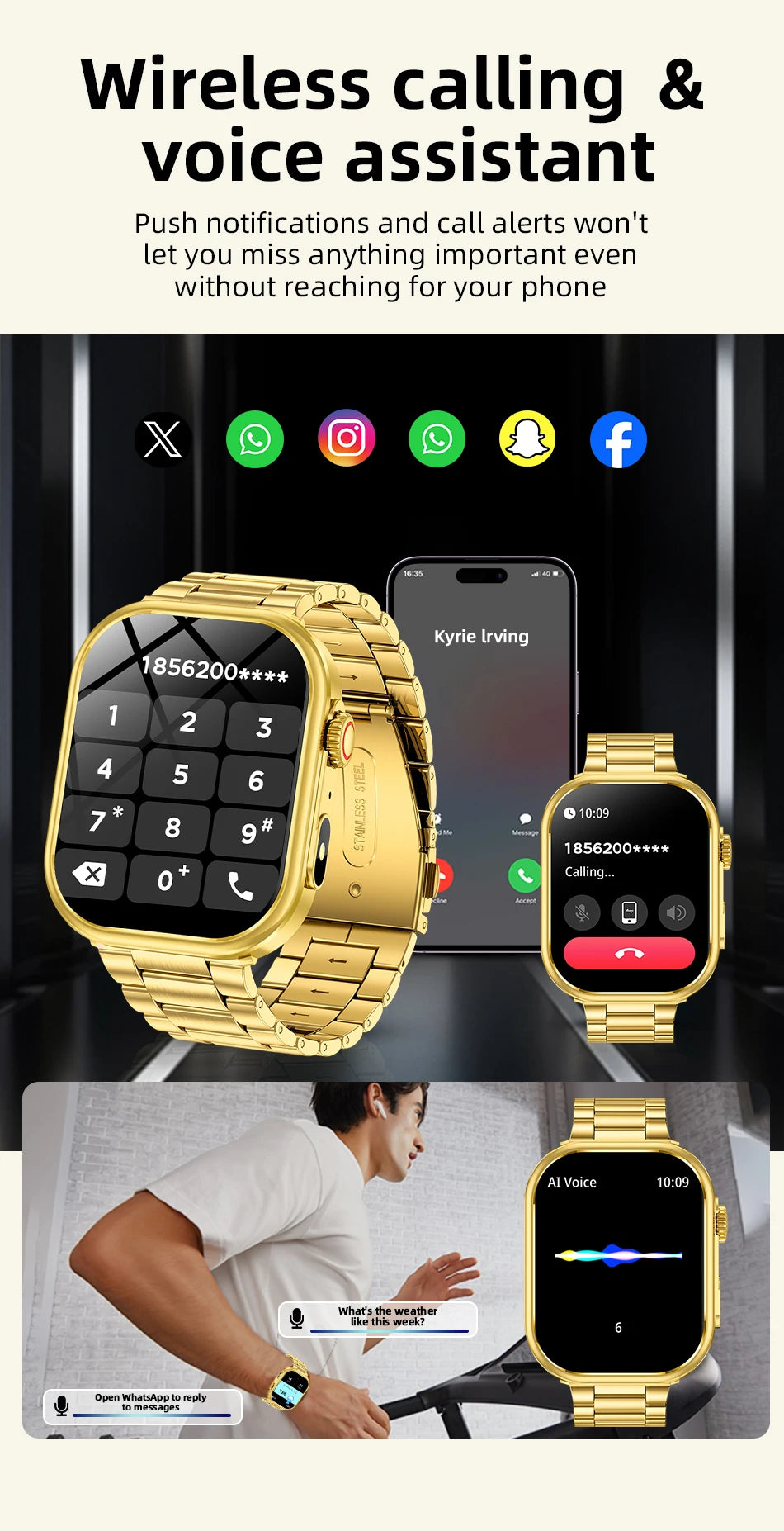 LIGE New Smart Watch Men 2.01'' HD Flashlight Bluetooth Call Heart Rate Sleep Health Monitor Sports Waterproof Smartwatch Women