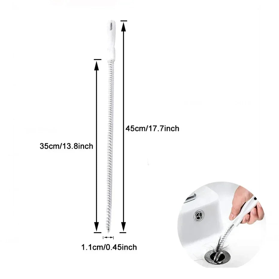 Drain Cleaning Brush Tool for Bathroom Hair Sink Pipe Unclogging Drain Cleaner Hook-Style Snake Floor Hair Remover