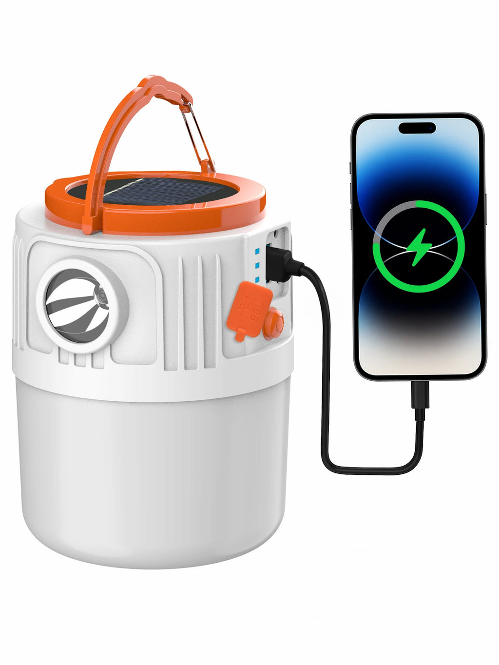 1pc Solar Led Camping Light,Solar Powered Rechargeable Camping Lanterns, Outdoor Lighting Lamp With Mobile Phone Charging