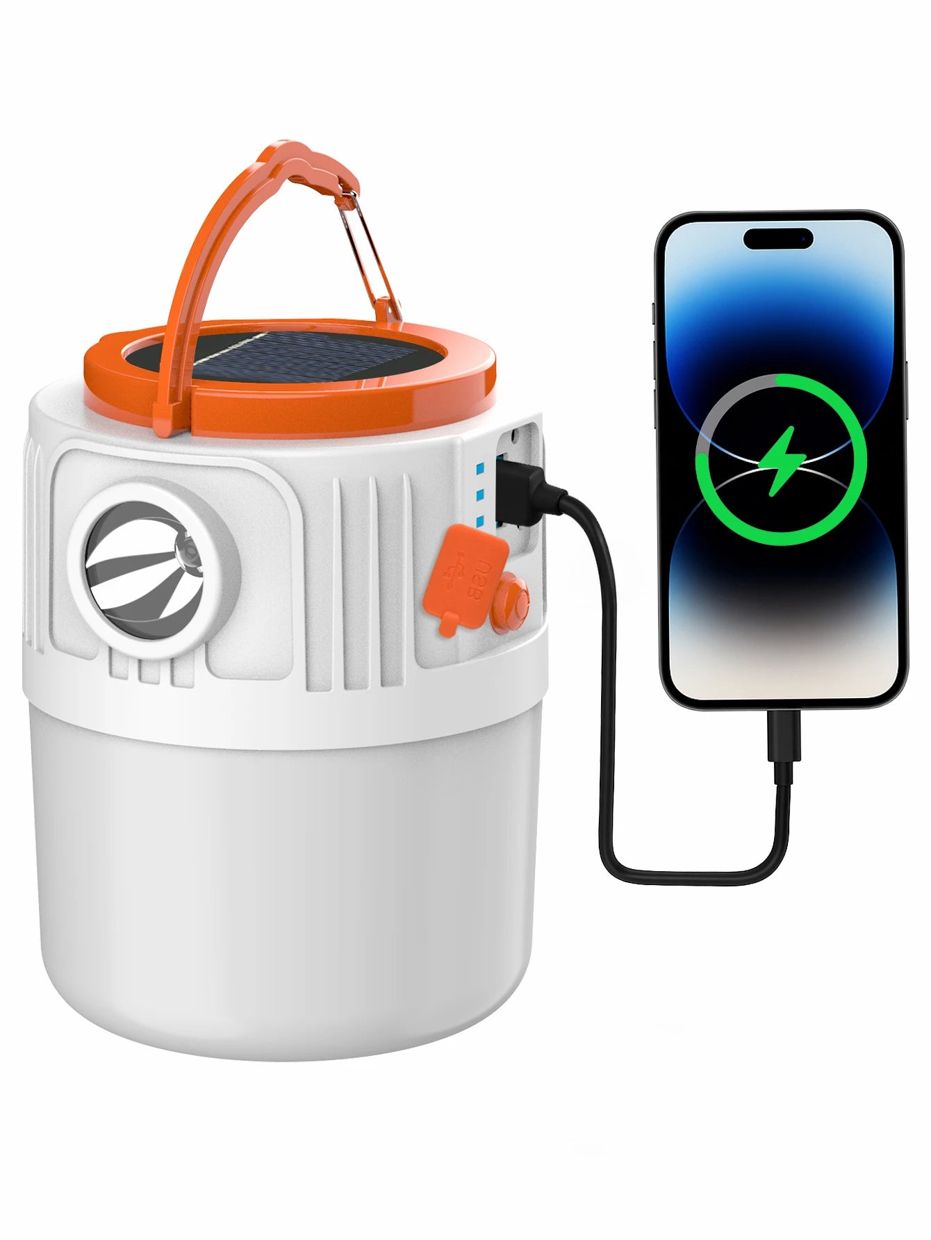 1pc Solar Led Camping Light,Solar Powered Rechargeable Camping Lanterns, Outdoor Lighting Lamp With Mobile Phone Charging