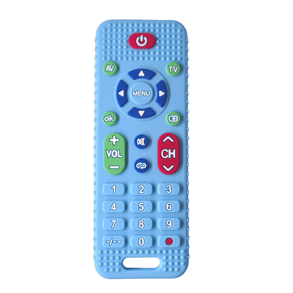 Silicone Baby Teether Soothing Teether Early Educational Sensory Toys for Infant Teether Remote Control Shape